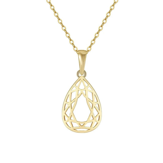RINNTIN SAPN35 Custom Fashion Jewelry Heart Circle Waterdrop Geometric Pendant Necklaces 925 Silver Gold Vermeil Necklace