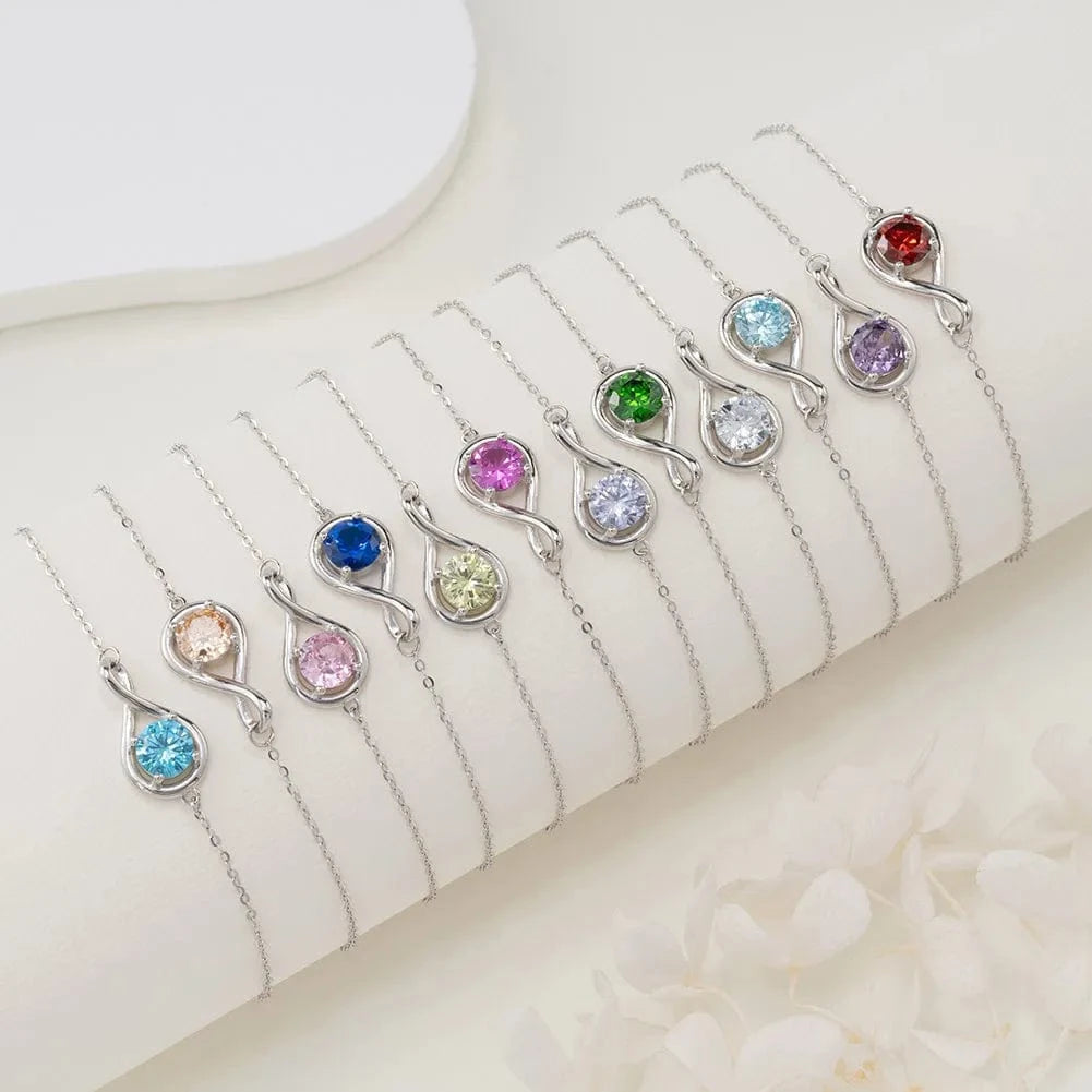 RINNTIN SB170 Fine Jewelry 925 Sterling Silver Adjustable Bracelet New Arrival Colorful Cubic Zirconia Infinite Bracelet
