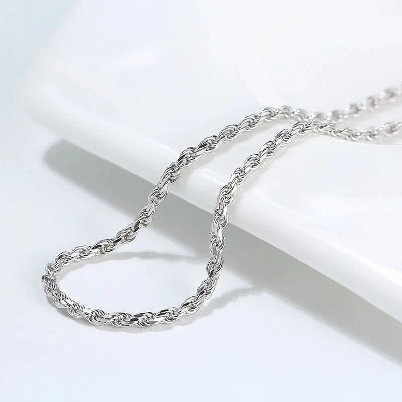 RINNTIN SC29 Neck Chain Wholesale Popular Hiphop Men Jewelry Solid 18K Gold 925 Sterling Silver Diamond-Cut Rope Chain Necklace