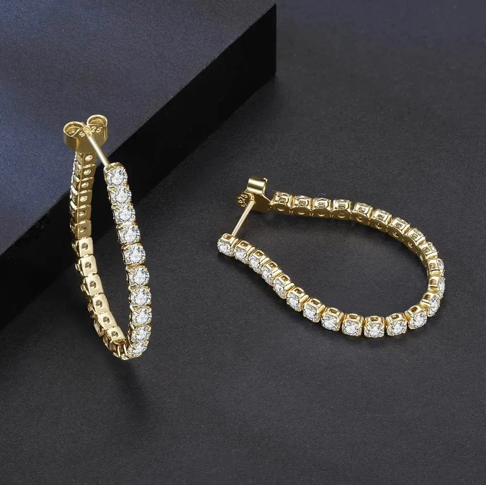 RINNTIN SE395 New Arrival Fine Jewelry 925 Sterling Silver Earrings 2.5mm Round Cut CZ Tennis Chain Earring