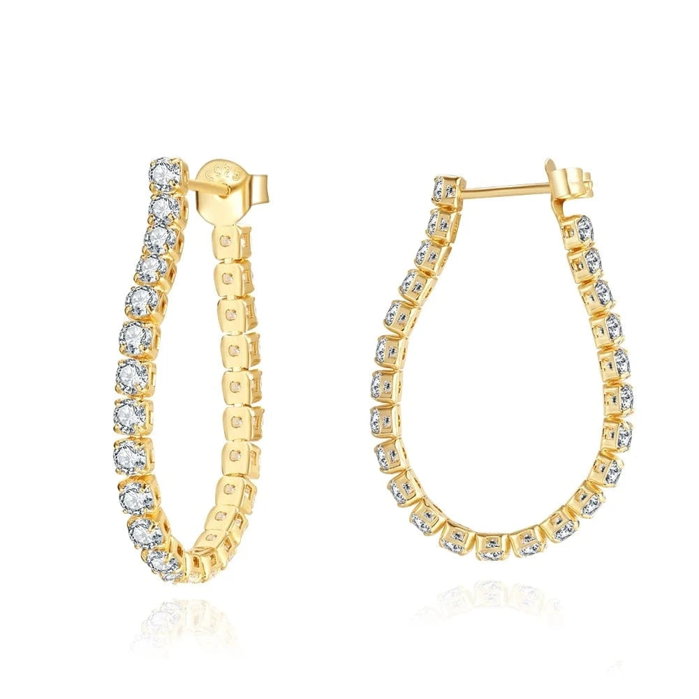 RINNTIN SE395 New Arrival Fine Jewelry 925 Sterling Silver Earrings 2.5mm Round Cut CZ Tennis Chain Earring