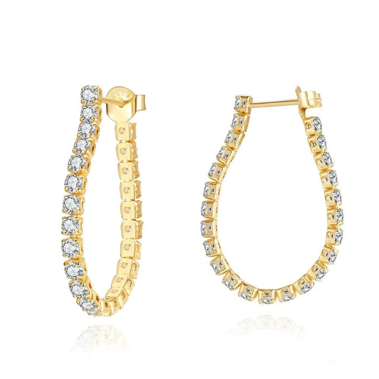 RINNTIN SE395 New Arrival Fine Jewelry 925 Sterling Silver Earrings 2.5mm Round Cut CZ Tennis Chain Earring
