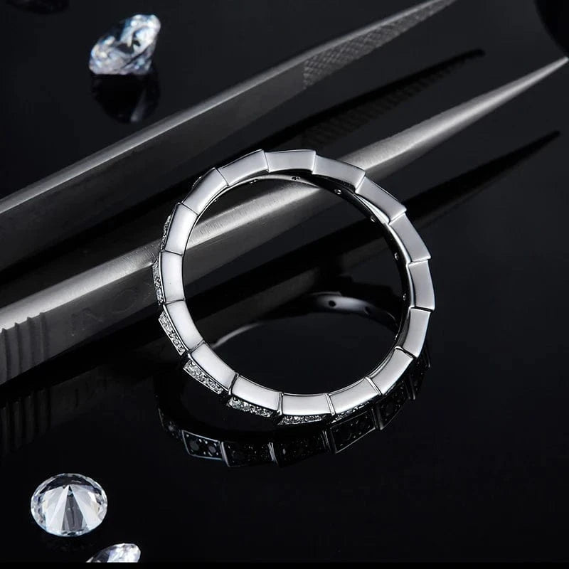 RINNTIN SMR97 2024 custom trendy fine jewelry vvs moissanite tennis ring 925 sterling silver jewelry mossanite ring