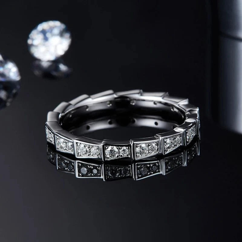 RINNTIN SMR97 2024 custom trendy fine jewelry vvs moissanite tennis ring 925 sterling silver jewelry mossanite ring