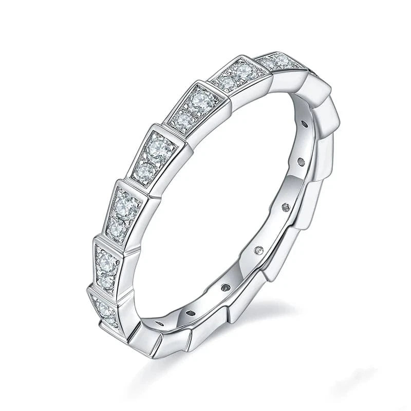 RINNTIN SMR97 2024 custom trendy fine jewelry vvs moissanite tennis ring 925 sterling silver jewelry mossanite ring