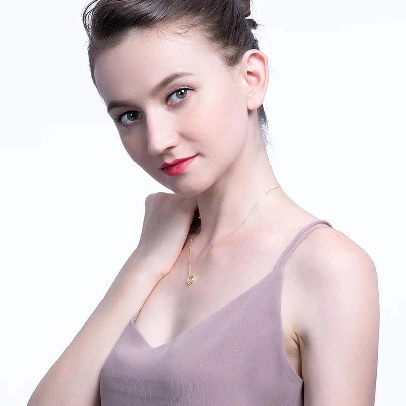 RINNTIN SN175 Fine Jewelry 925 Sterling Silver Necklace 18K Gold Plated Customized  Circle Pendant Necklaces