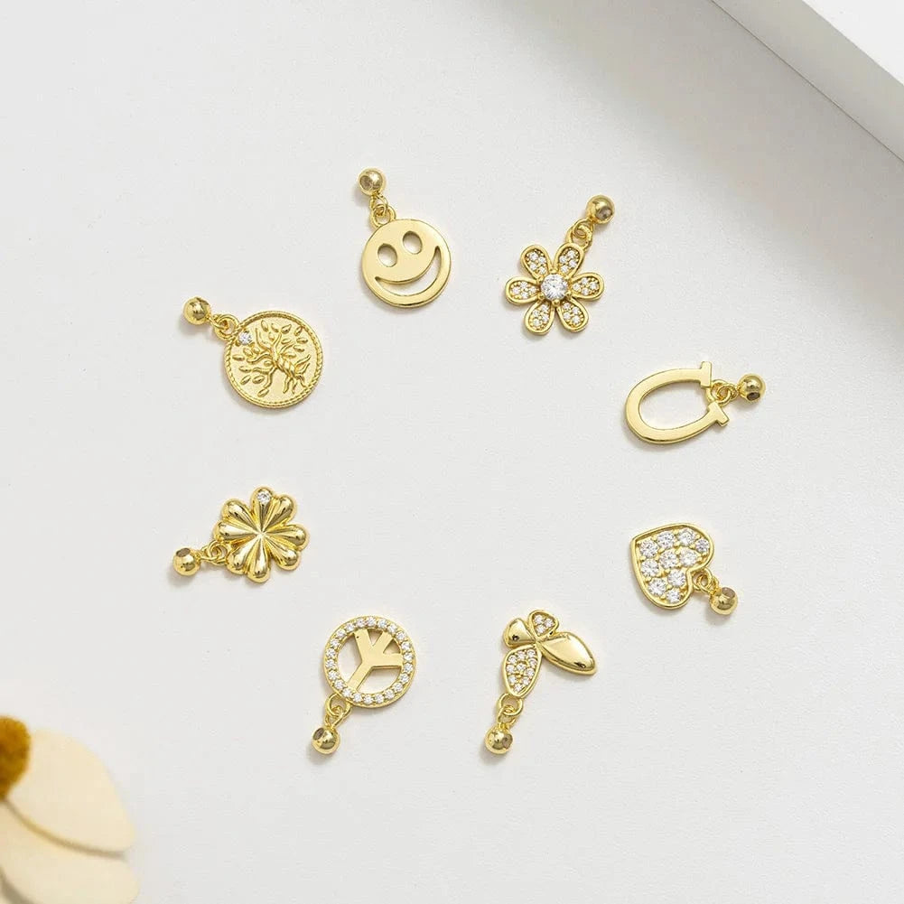 RINNTIN ZK New Arrival Customized Gold Plated S925 Silver Chain With Zircon Heart Charms Personalized Alphabet Letter Necklace