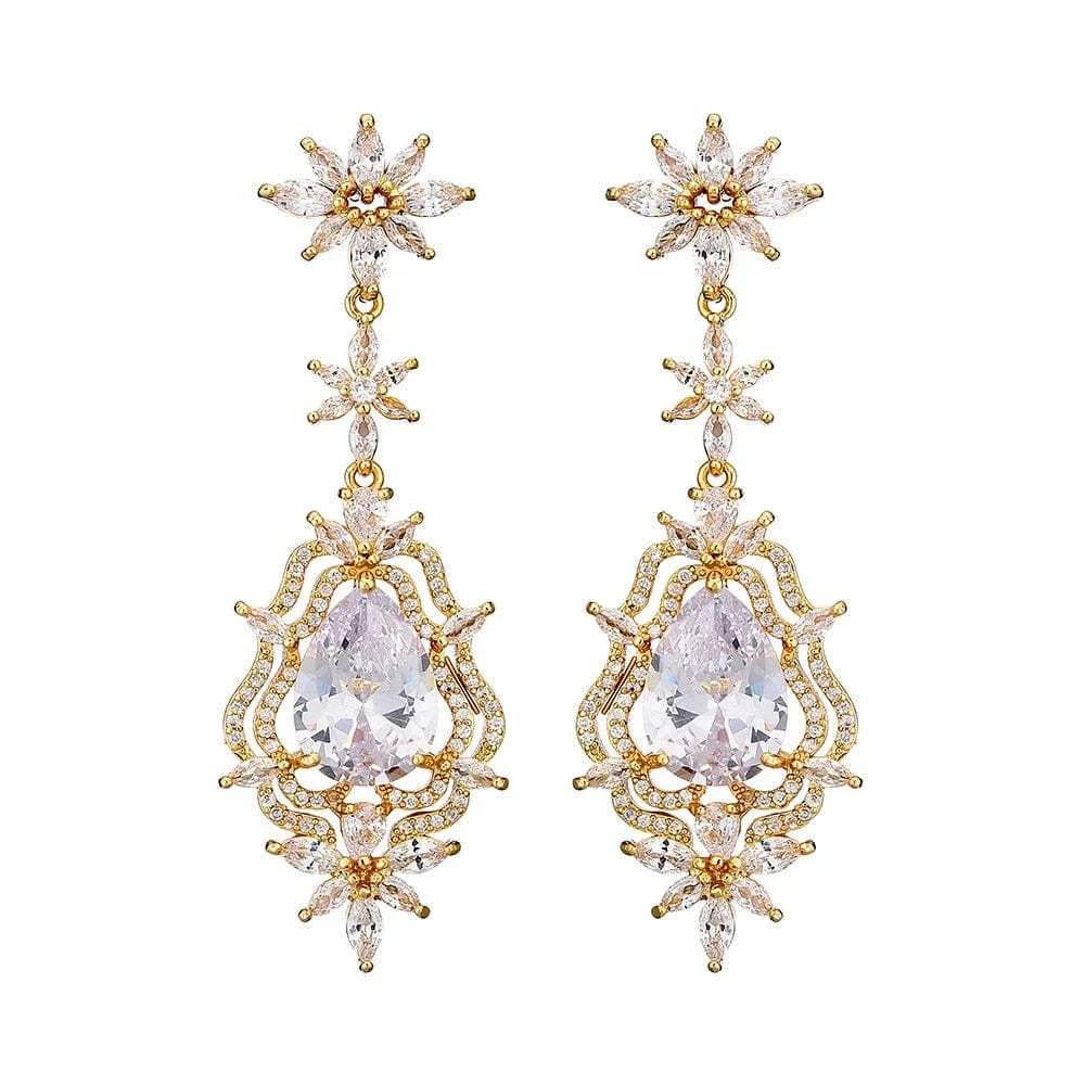 Rokol Ep1061 2022 New Arrival Wedding Luxury Earring Gold Plated Zircon Earrings Silver Earrings Wedding Jewelry High Quality