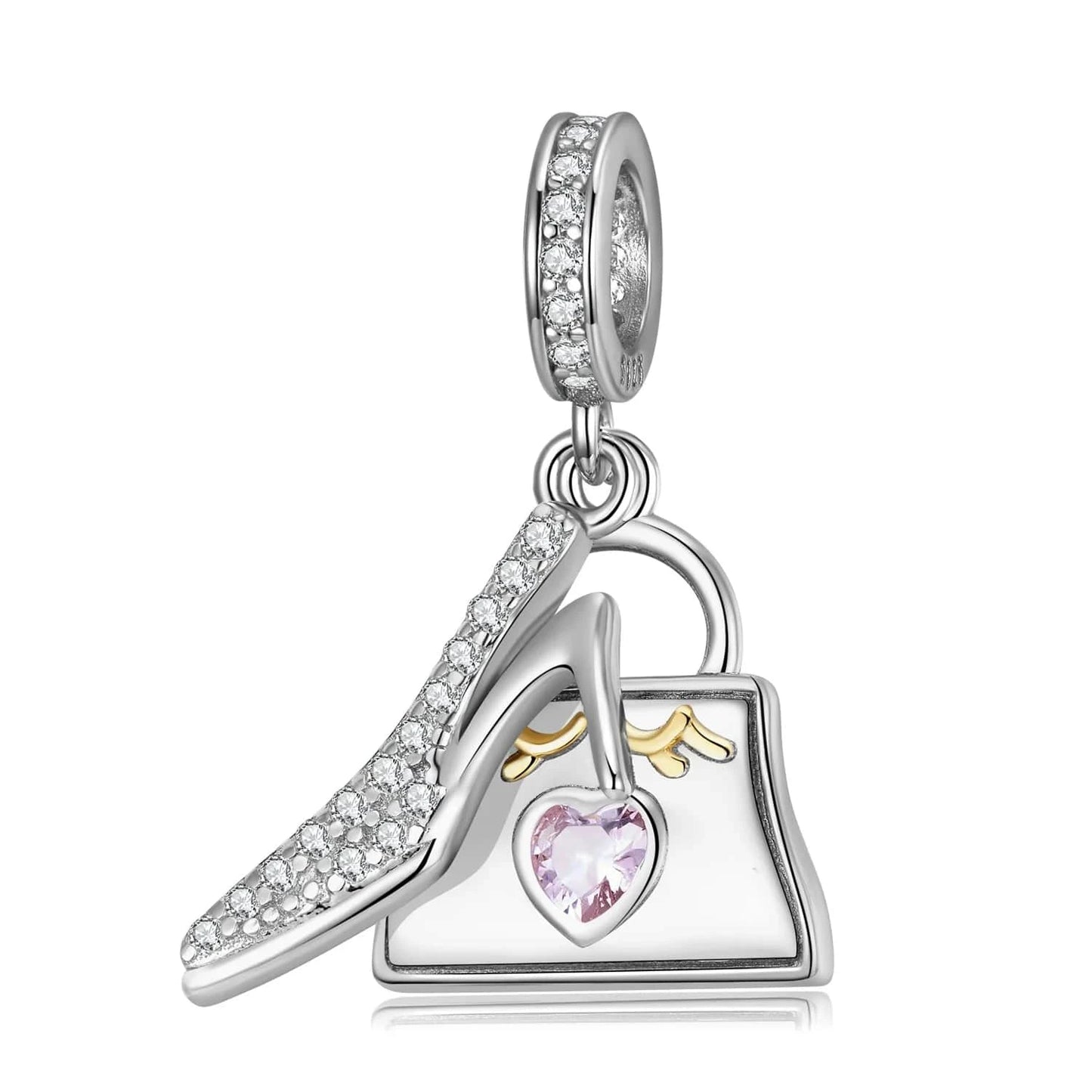 Romantic Bouquet Pendant 925 Sterling Silver with colorful CZ for Women charm bead Rose gold plated jewelry Bracelet Wholesale