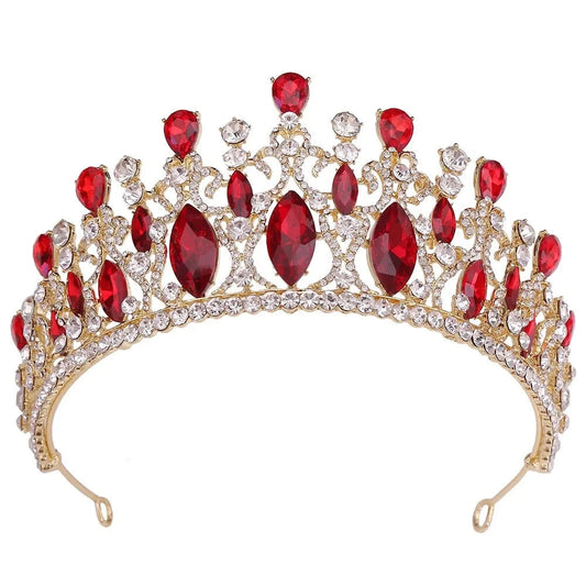 Rosa Bessie Rhinestone Crown Tiara Mix Color Handmade Crystal Hair Accessories Headband Bridal Wedding Princess Tiara Crown