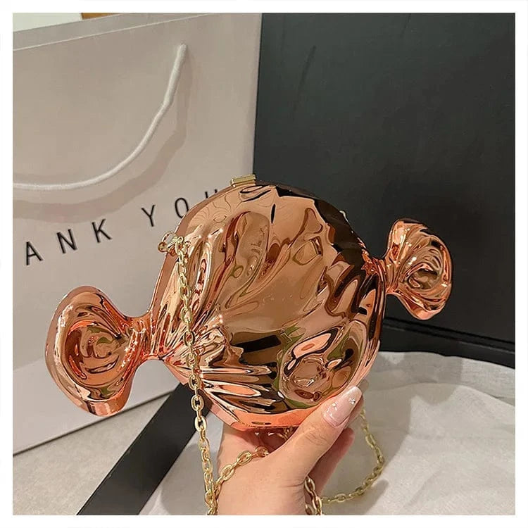 rose gold Ready to ship 2024 fashion boutique candy shape cute women's shoulder bags handbags