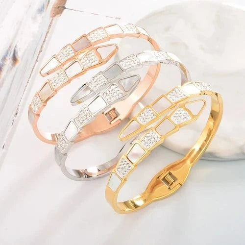 Rose Gold / ZC-0520 Modalen 316 Italian Jewellery Gold Bangles Accessories Fashion Woman Tarnish Free 18K Gold Womens Stainless Steel Jewelry