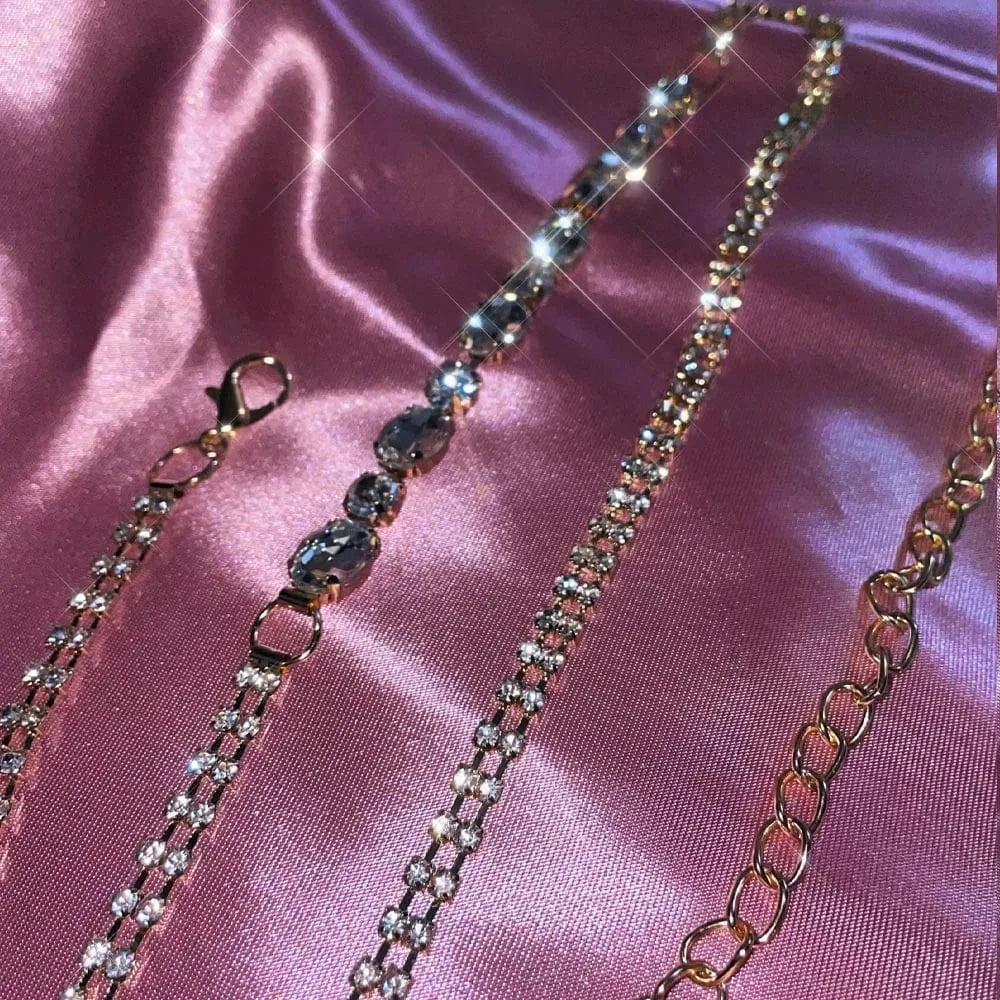 Round Beads Crystal Waist Chain for Women Sexy Shiny Rhinestone Belly Chain Body Chain Bikini Jewelry Accessories