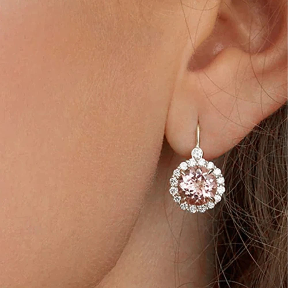 Roxi New Design Hoop Earrings Trendy 5A Zircon Fine Jewelry For Women 925 Silver Luxury Champagne Gemstone Pendant Hook Earring