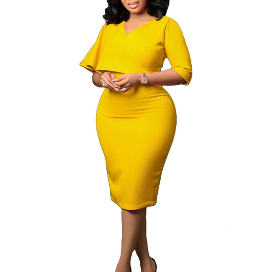 Rrending 2024 office work clothes dress woman with waist belt office lady