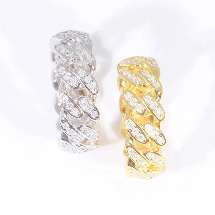 RTS Fashion Jewelry D color VVS Moissanite 18K Gold Plated 925 Sterling Silver Diamond Ring for Men