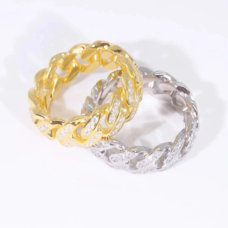 RTS Fashion Jewelry D color VVS Moissanite 18K Gold Plated 925 Sterling Silver Diamond Ring for Men