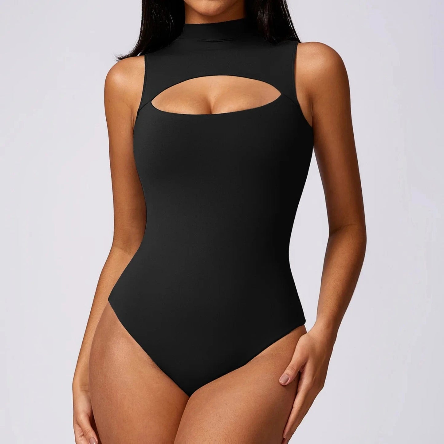 S / 1 Womens Clothing Full Body ShapewearPlaysuits High Neck Sports Tank Tops Bodysuit One Piece Fitness Jumpsuits Women Yoga Jumpsuit