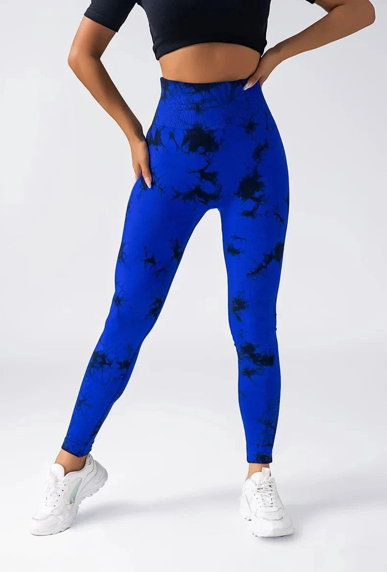 S / 1 YIYI New Tie Dye Seamless High Waisted Workout Gym Fitness Leggings for Women Scrunch Butt Lifting Yoga Gym Athletic Pants