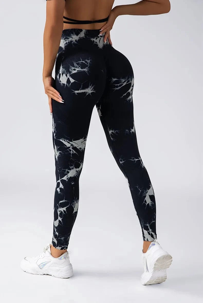 S / 10 YIYI New Tie Dye Seamless High Waisted Workout Gym Fitness Leggings for Women Scrunch Butt Lifting Yoga Gym Athletic Pants