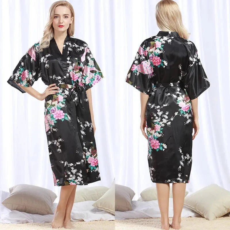 S / 12 Silk Kimono Robe Bathrobe Women Satin Robe Silk Night Sexy Robes Night Grow For Bridesmaid Summer Plus Size