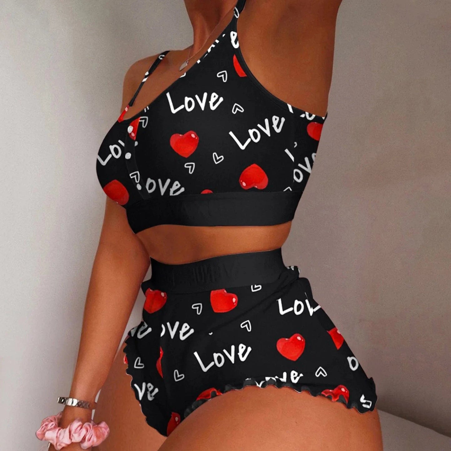S / 17 Hot Stripe Print Pajamas Women Sleeveless Cami Short Lingerie Sleepwear Set Fashion Sexy Home Ladies Underwear Pajamas Set