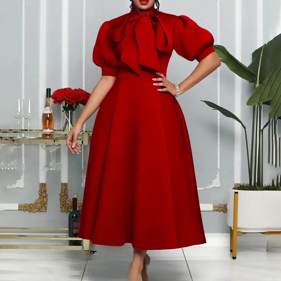 S / #2 Classic For Women 2024 Vetement Femme Chic Plus Size African Woman Church Formal Dresses