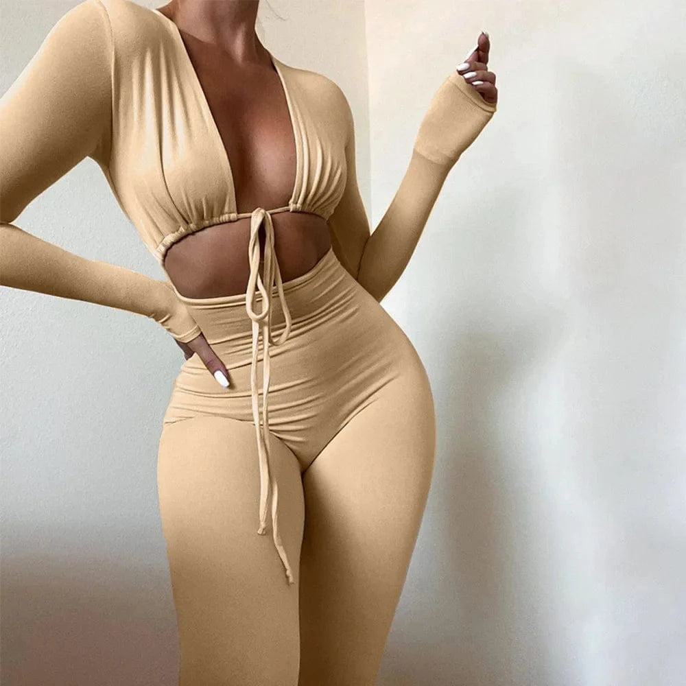 S / 3 2024 Casual Womens Jumpsuit Rompers Hollow Out One Piece Sets Custom Outfit Women Bodycon Jumpsuit