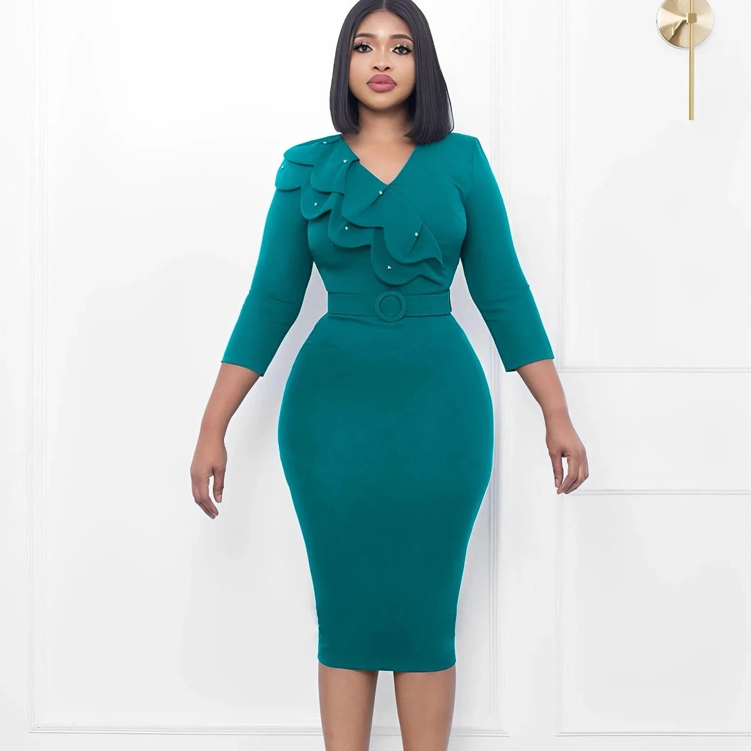 S / #4 Classic For Women 2024 Vetement Femme Chic Plus Size African Woman Church Formal Dresses