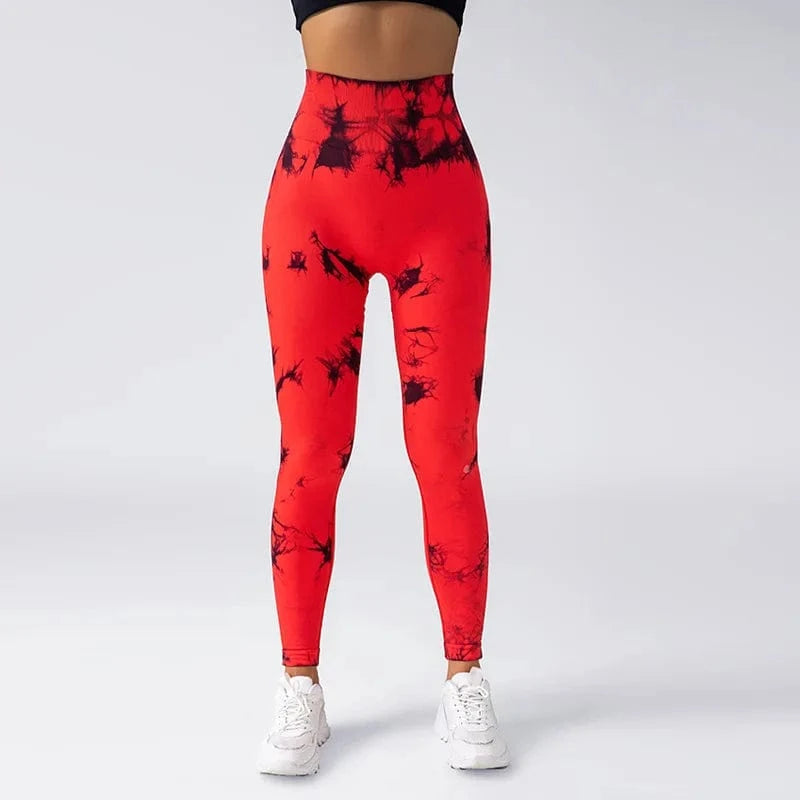 S / 4 YIYI New Tie Dye Seamless High Waisted Workout Gym Fitness Leggings for Women Scrunch Butt Lifting Yoga Gym Athletic Pants