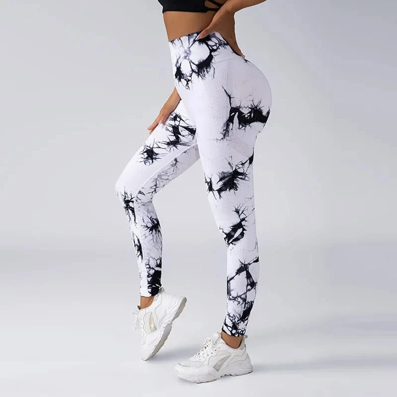 S / 5 YIYI New Tie Dye Seamless High Waisted Workout Gym Fitness Leggings for Women Scrunch Butt Lifting Yoga Gym Athletic Pants