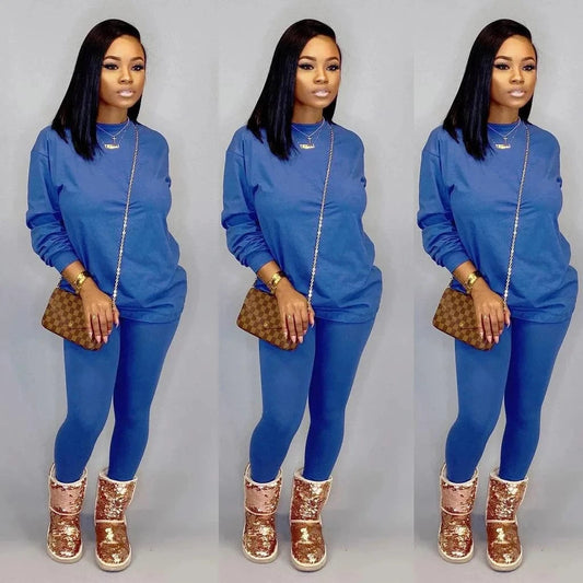 S-5X autumn winter new plus size women two pieces clothes sports wear with hoodie