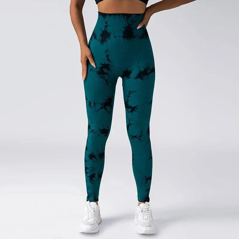 S / 6 YIYI New Tie Dye Seamless High Waisted Workout Gym Fitness Leggings for Women Scrunch Butt Lifting Yoga Gym Athletic Pants
