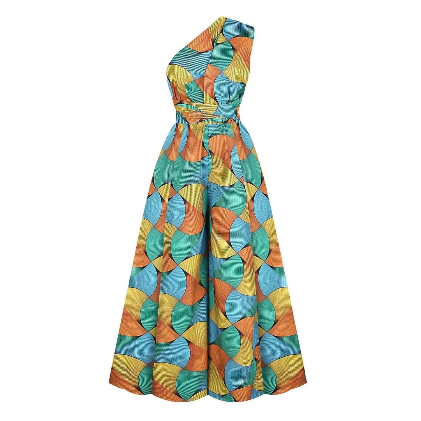 S / 7 Fashion Custom Lady Boho Print Multi Wearing Romper Women Elegant Summer Casual Wide Leg Jumpsuit Africa