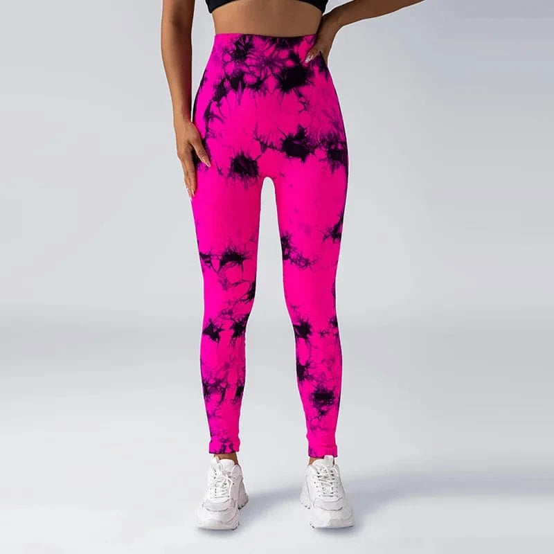 S / 8 YIYI New Tie Dye Seamless High Waisted Workout Gym Fitness Leggings for Women Scrunch Butt Lifting Yoga Gym Athletic Pants