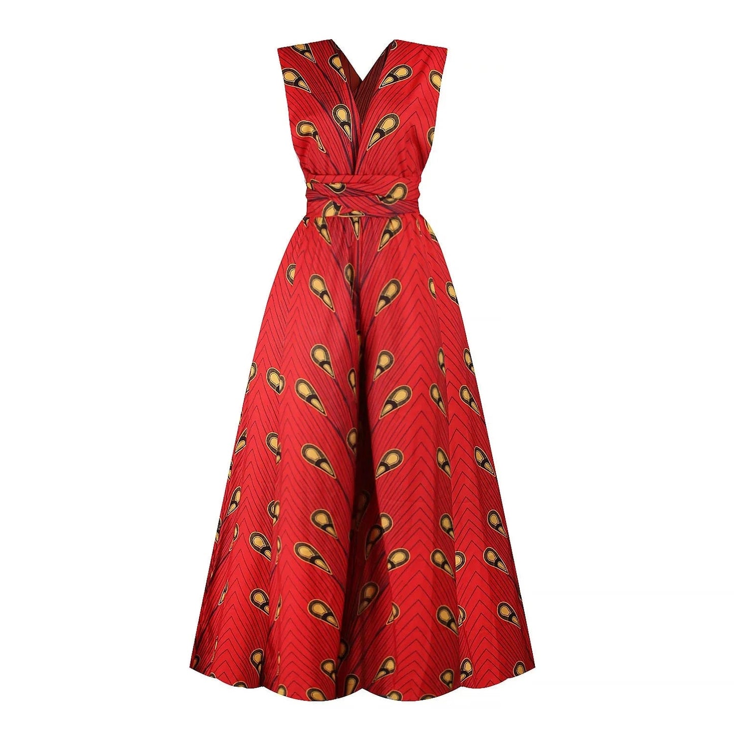 S / 9 Fashion Custom Lady Boho Print Multi Wearing Romper Women Elegant Summer Casual Wide Leg Jumpsuit Africa