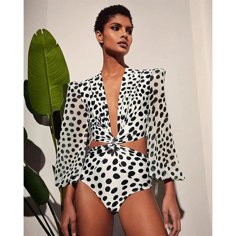 S / as picture TW 2024 Fashion brand luxury bathihg suit high cut design beach wear long sleeves swimsuit swimwear beachwear for women
