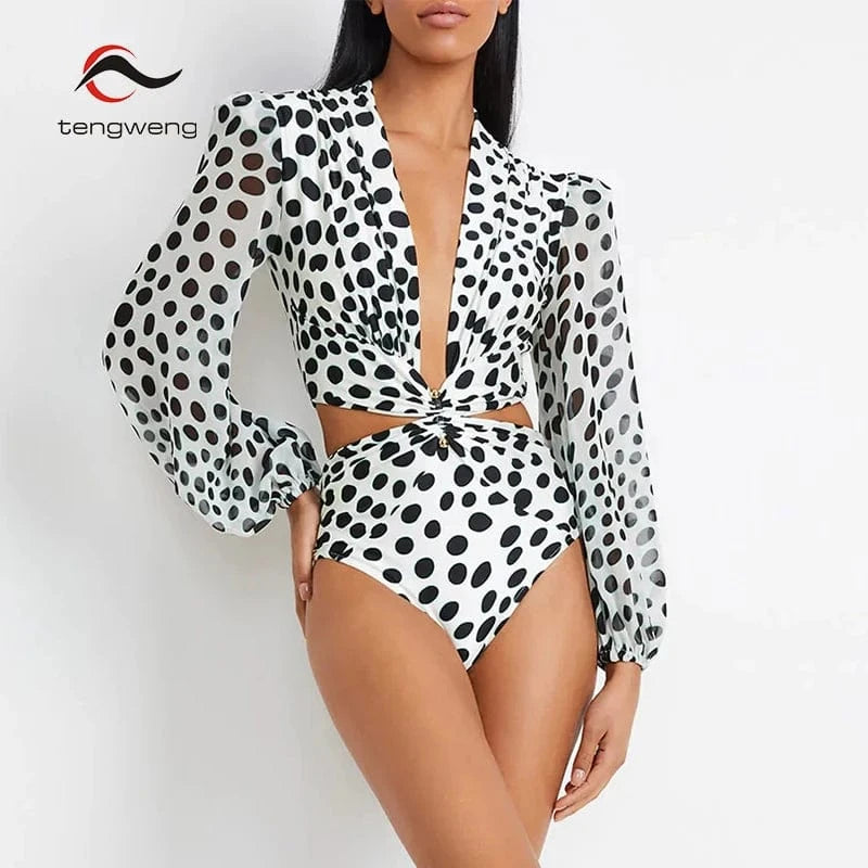 S / as picture TW 2024 Fashion brand luxury bathihg suit high cut design beach wear long sleeves swimsuit swimwear beachwear for women