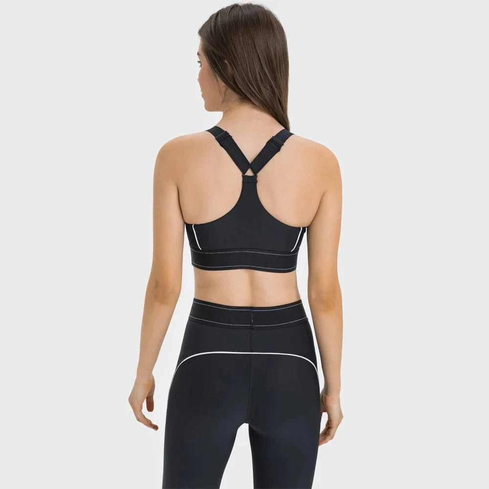 S / Black 2024 New Arrival High Quality 2 Piece Leggings Women Yoga Wear Sports Bra Gym Fitness Sets
