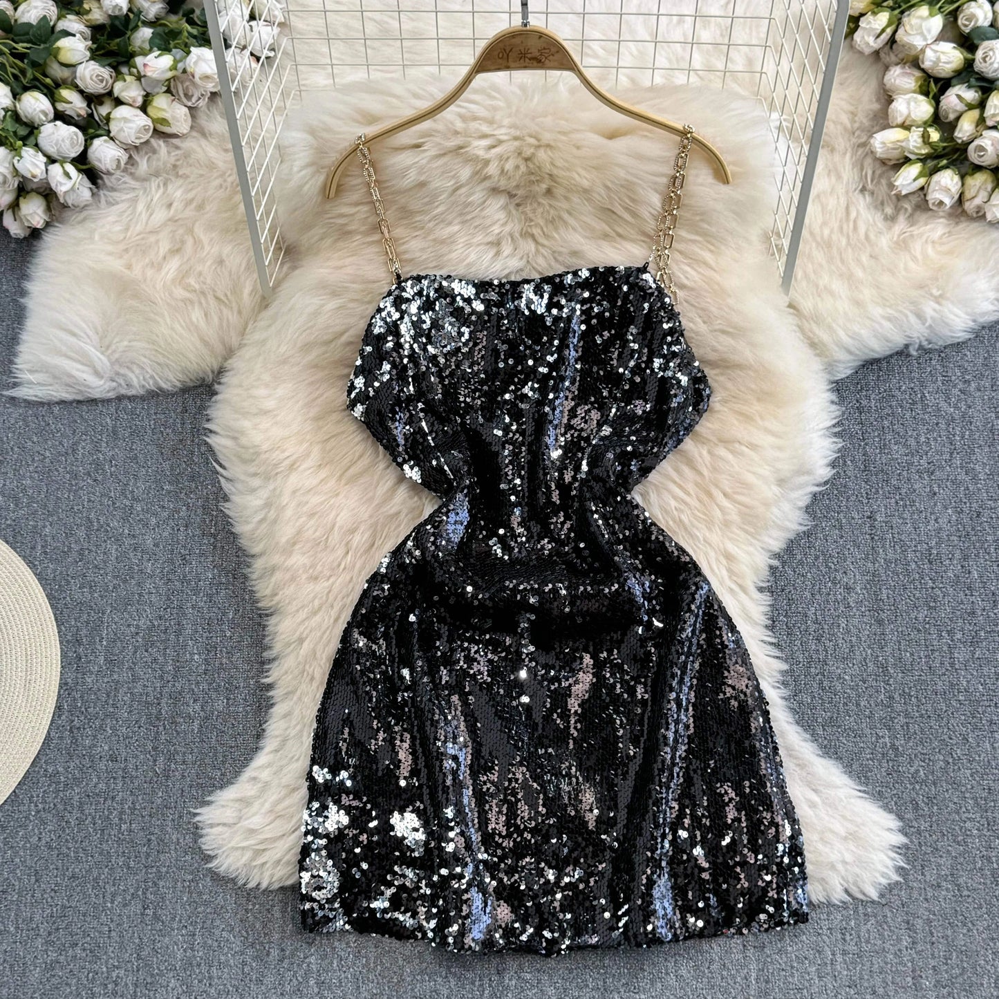 S / Black 2024 Sleeveless Dress Women Midi Spaghetti Slip Dress Ladies Dresses Clothes Women Wholesale