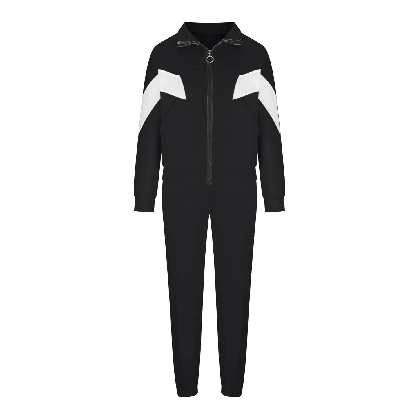 S / Black Bomblook C201ST Sweatsuits Striped Patchwork Coladies Suit Women Outfits 2 Piece Joggers Pants Set Women 2024