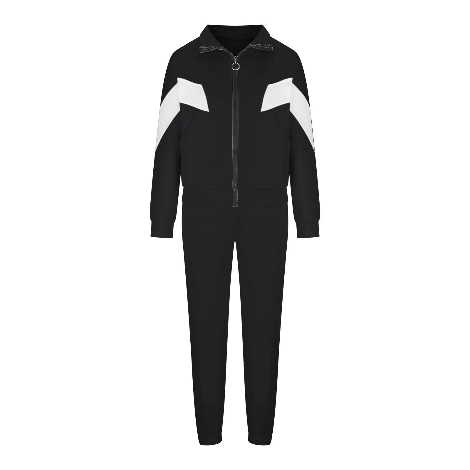 S / Black Bomblook C201ST Sweatsuits Striped Patchwork Coladies Suit Women Outfits 2 Piece Joggers Pants Set Women 2024