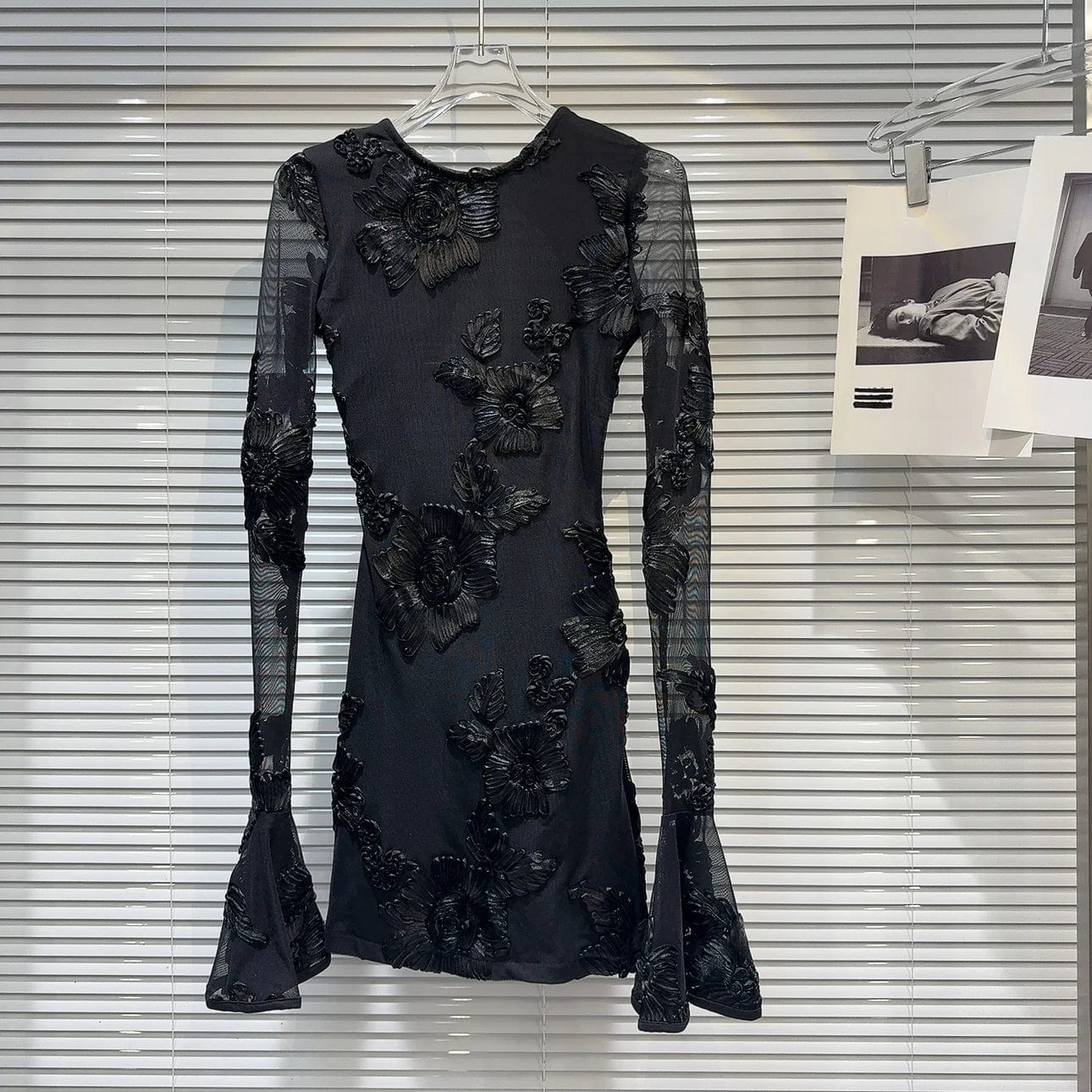 S / Black OUDINA New Arrivals Casual Western Dress For Female V-neck Braided Waist Short Sleeve Dress For Women