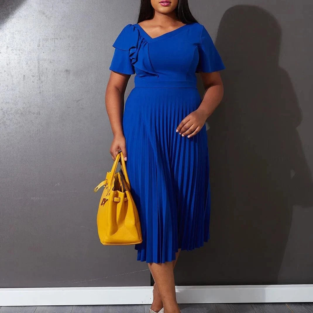 S / Blue Summer female casual dresses lady elegant casual women clothing turkish quality