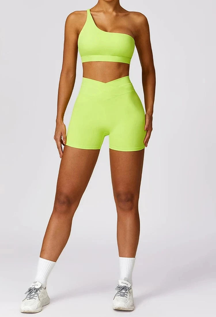 S / Bra Light green 2024 Custom Wholesale Fitness Gym Shorts Women Yoga Bra Leggings Women Long-Sleeved top 2 Piece Yoga Sets Gym Fitness Sets