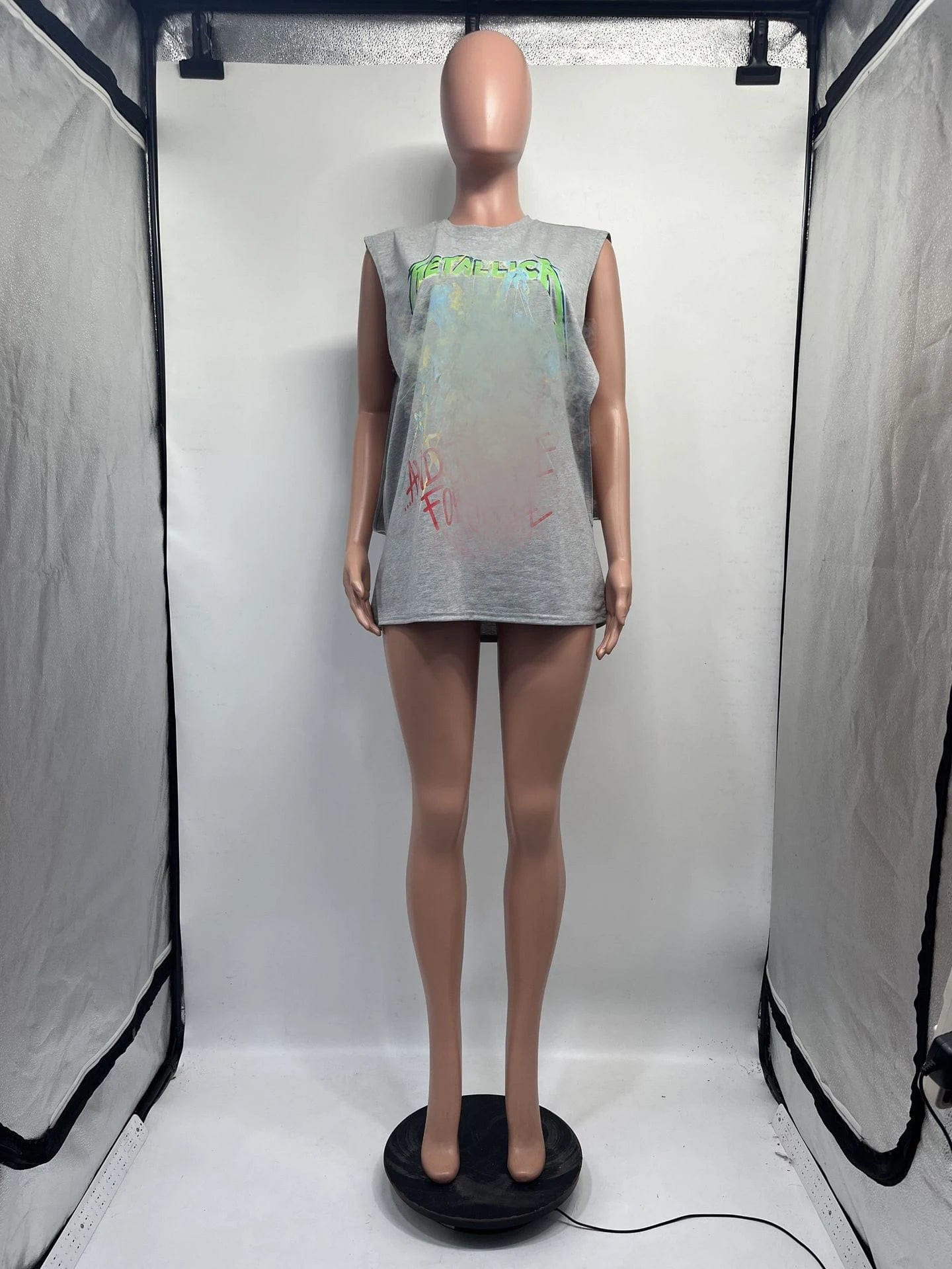 S / C228TP Dark Gray / polyester Bomblook C228TP 2024 Summer Slogan Top Street Casual Graphic Brand Print Sleeveless Tank Top Slim Fit T-Shirt Customized Shirts