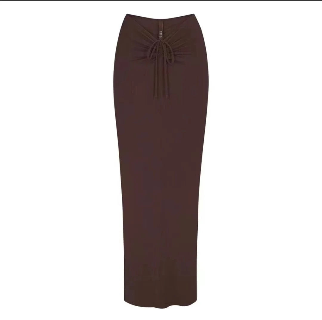 S / dark brown 2024 Fashion Wholesale Clothes sexy skirts women night party long midi skirts for women women dresses casual summer