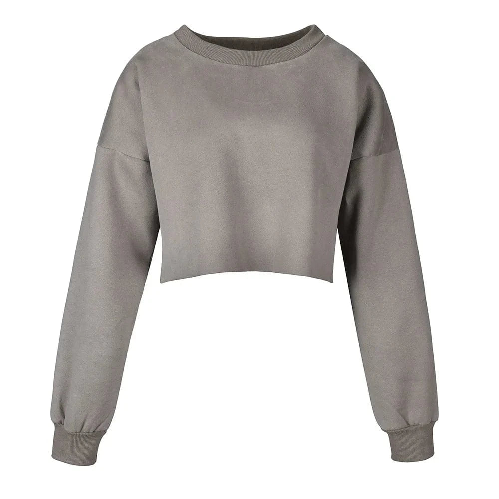 S / dark gray Crop Top Yoga Workout Long Sleeve Shirt Gym Coat Running Sports Jacket Fitness For Women