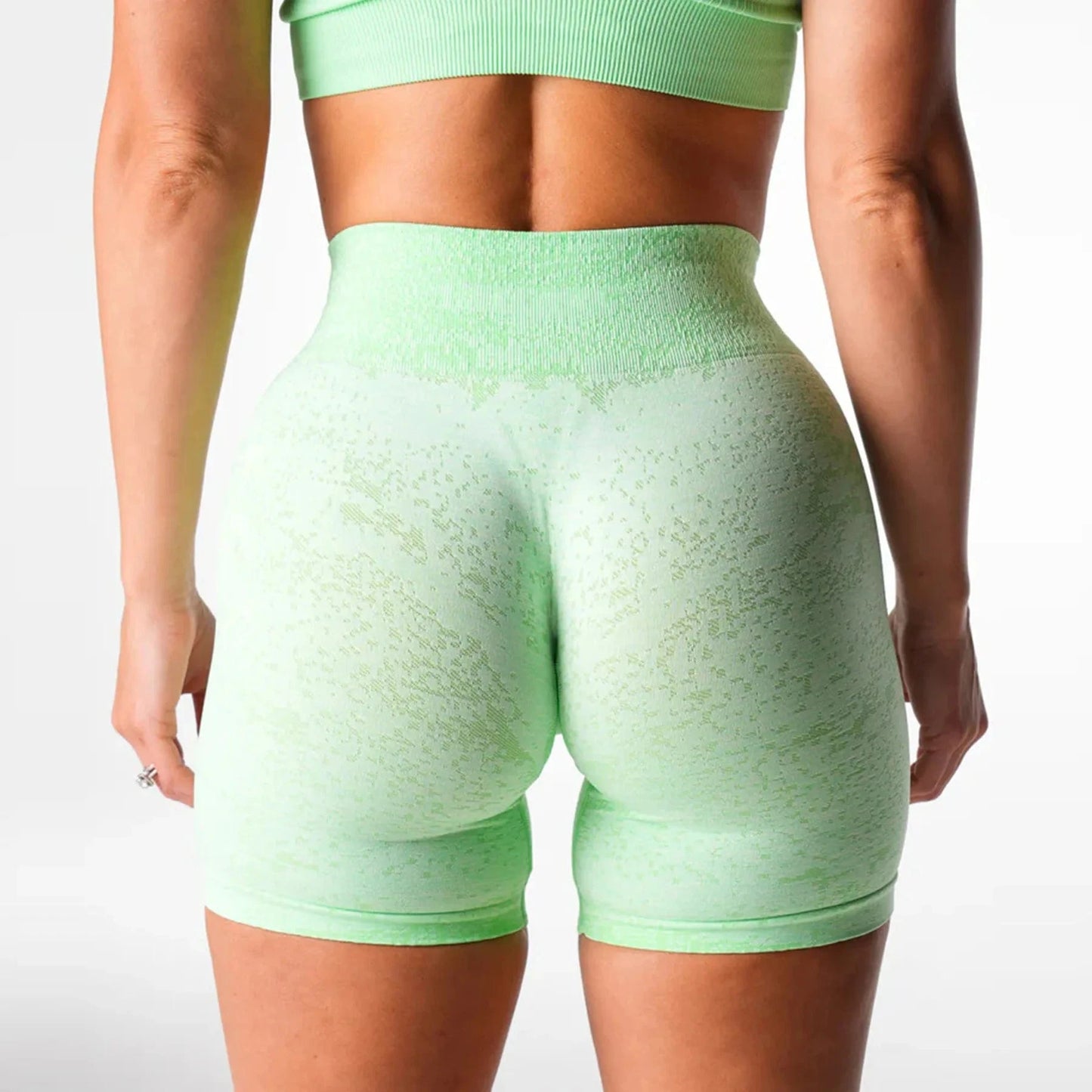 S / Green Women's Active Running Exercise Shorts Soft Stretchy Seamless Spandex/Nylon Four-Way Stretch Plus Size Fitness Pants Sexy