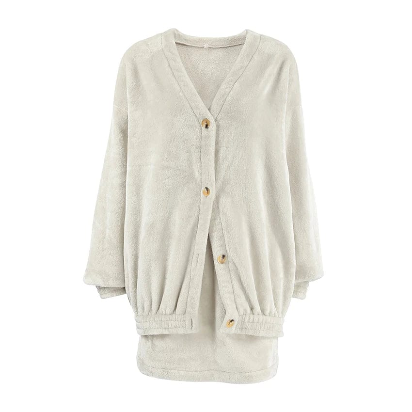 S / Khaki OOTN Lady Fashion Two Piece Skirt Set Long Sleeve Top Mini Skirt Sets Woman Autumn Elegant Knitted Khaki Women's Set